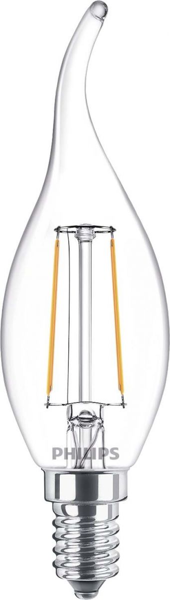 LED-Kerzenlampe E14 230V 2,0W 250lm klar Windstoß