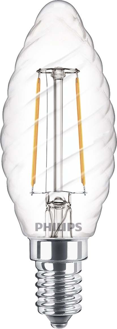 LED-Kerzenlampe E14 230V 2,0W 250lm klar gedreht