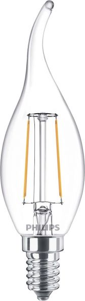 LED-Kerzenlampe E14 230V 2,0W 250lm klar Windstoß