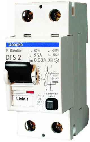 DFS2 040-2/0,03-A FI-Schalter, zweipolig, 40 A, 0,03 A DFS2 040-2/0,03-A FI-Schalter, zweipolig, 40 A, 0,03 A