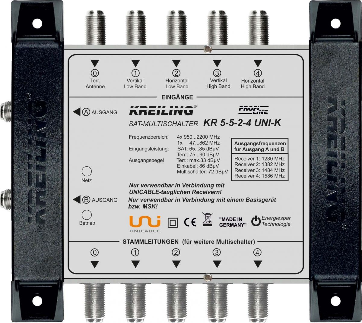 Unicable Multischalter KR 5-5-2-4 UNI-K Unicable Multischalter KR 5-5-2-4 UNI-K