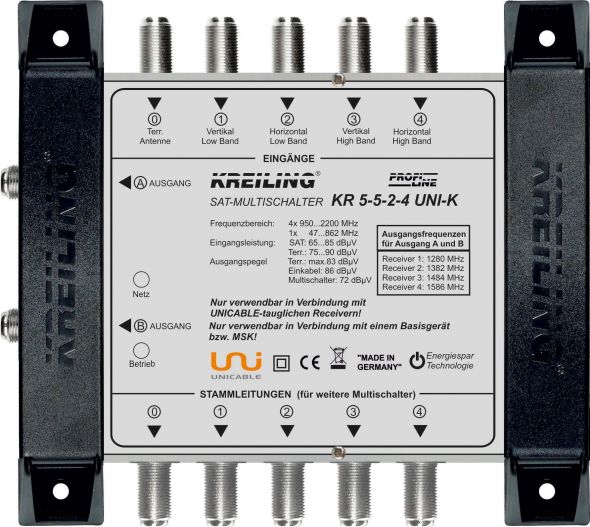 Unicable Multischalter KR 5-5-2-4 UNI-K Unicable Multischalter KR 5-5-2-4 UNI-K