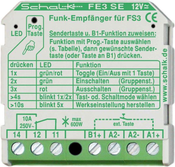 Funk-Empfängerschalter UP FE3 SE 12V UC