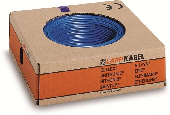 100m Ring Einzelader flexibel H05V-K 0,75mm² blau/weiß