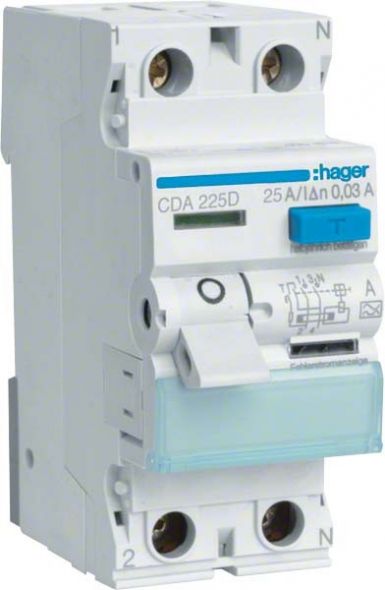 FI-Schutzschalter CDA225D 2-polig 25A 30mA Typ A FI-Schutzschalter CDA225D 2-polig 25A 30mA Typ A