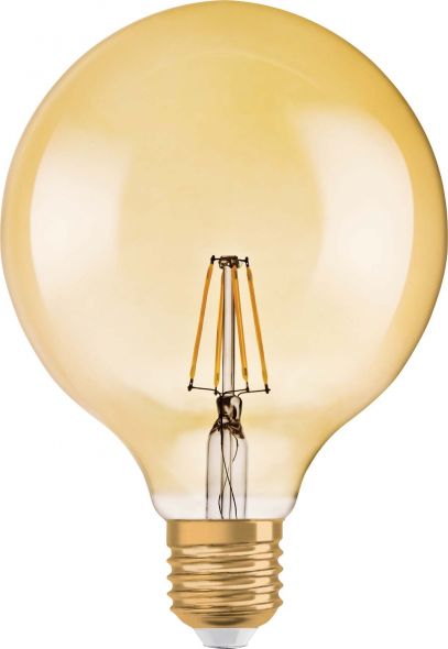 Filament-LED-Lampe, VINTAGE 1906, Globe-Form, gold, E27/240V, L 168, Ø 124 Filament-LED-Lampe, VINTAGE 1906, Globe-Form, gold, E27/240V, L 168, Ø 124