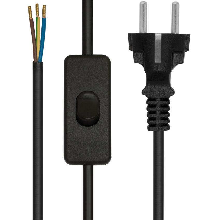 Anschlusszuleitung,H05 VV-F,3 x 0,75², 2 m, schwarz Anschlusszuleitung,H05 VV-F,3 x 0,75², 2 m, schwarz