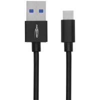 USB-Daten- und Ladekabel,USB-A auf Type C USB 3.0,L 1,2 m, schwarz