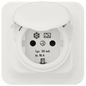 FI-Komplett-Steckdose, UP, weiß, 16A/0,03, IP44 FI-Komplett-Steckdose, UP, weiß, 16A/0,03, IP44