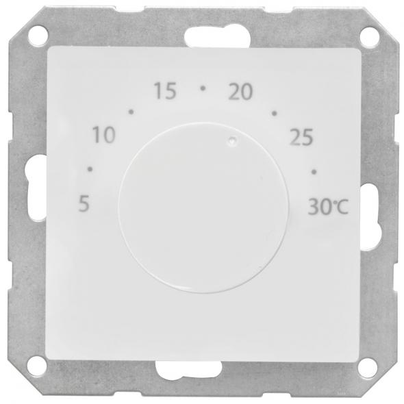 Kombi-Raumthermostat 230V 0,5A mit Zentralplatte 55 x 55 mm reinweiß Kombi-Raumthermostat 230V 0,5A mit Zentralplatte 55 x 55 mm reinweiß