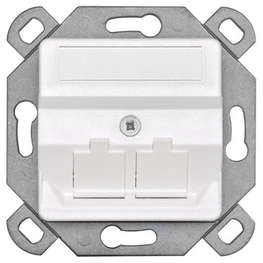 UP-Tragring Datenbuchse CAT6a 2-fach reinweiß UP-Tragring Datenbuchse CAT6a 2-fach reinweiß