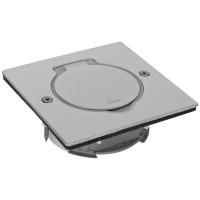 Boden- und Wandeinbaudose PLATINUM mit Federklappdeckel mit beleuchtbarem Kunststoffring für Module 45 x 45