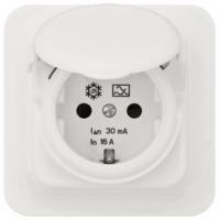 FI-Komplett-Steckdose, UP, weiß, 16A/0,03, IP44