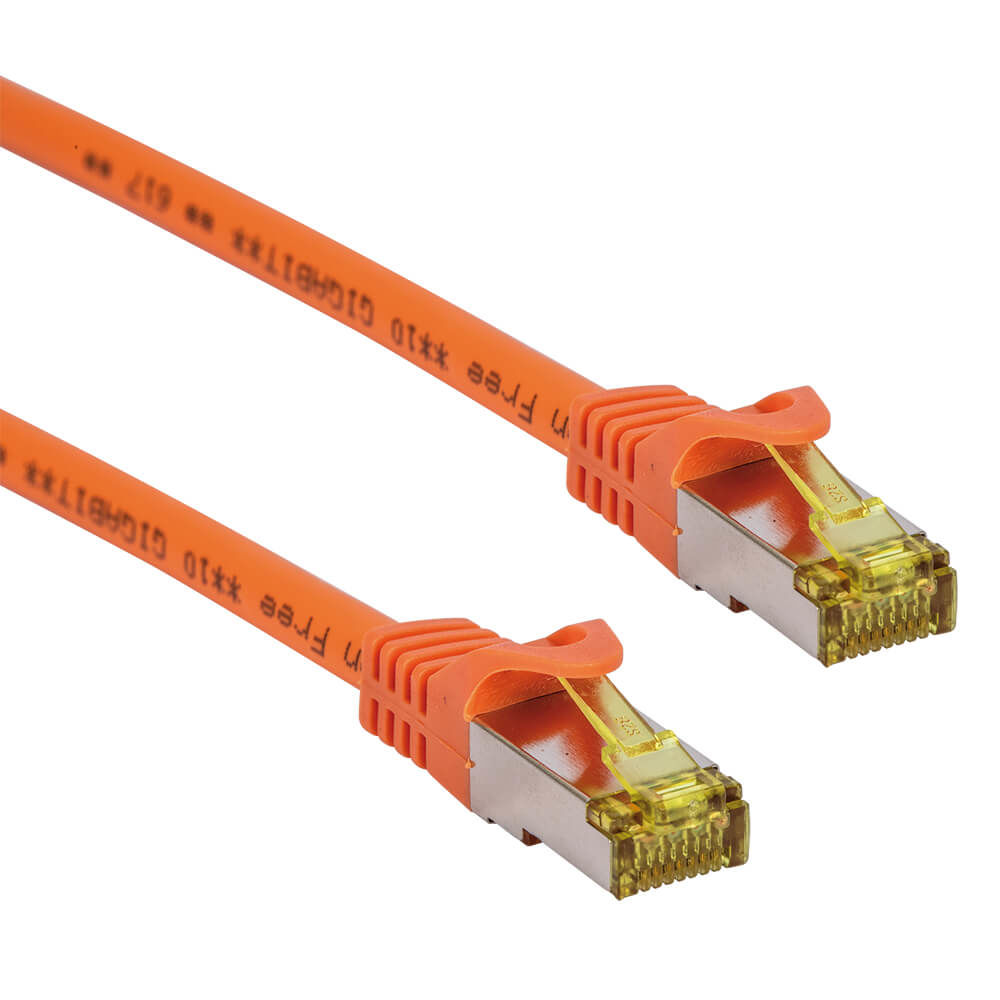 Patchkabel Category 6A 0,5m 500 MHz (Cat 7 Rohkabel) doppelt geschirmt orange