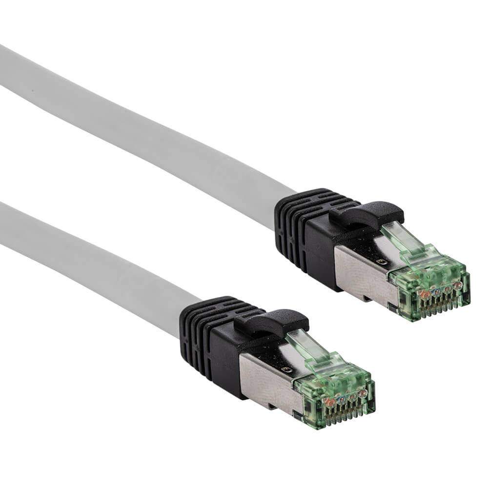 Patchkabel Category 8.01 2000 MHz (99,9 % OFC-Kupfer) 0,5m doppelt geschirmt grau