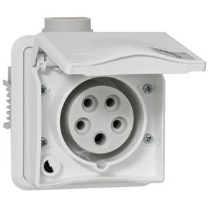 UP-Steckdose 400V/16A IP44 5-polig weiß