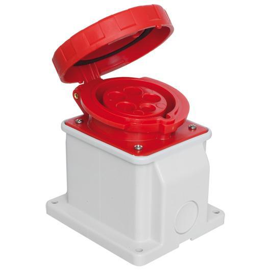 CEE-Wandsteckdose 32A 5-polig 10° CEE-Wandsteckdose 32A 5-polig 10°