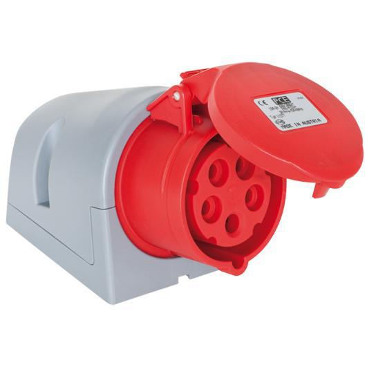 CEE Steckdose TurboTWIST 155-6TT 5p 32A 400V rot