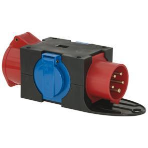 Adapterstecker 16A und 2 Schuko-Steckdosen