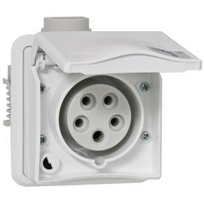 UP-Steckdose 400V/16A IP44 5-polig weiß