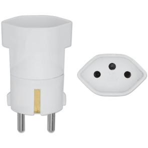 Reisestecker-Adapter für Deutschland/Schweiz kalkweiss