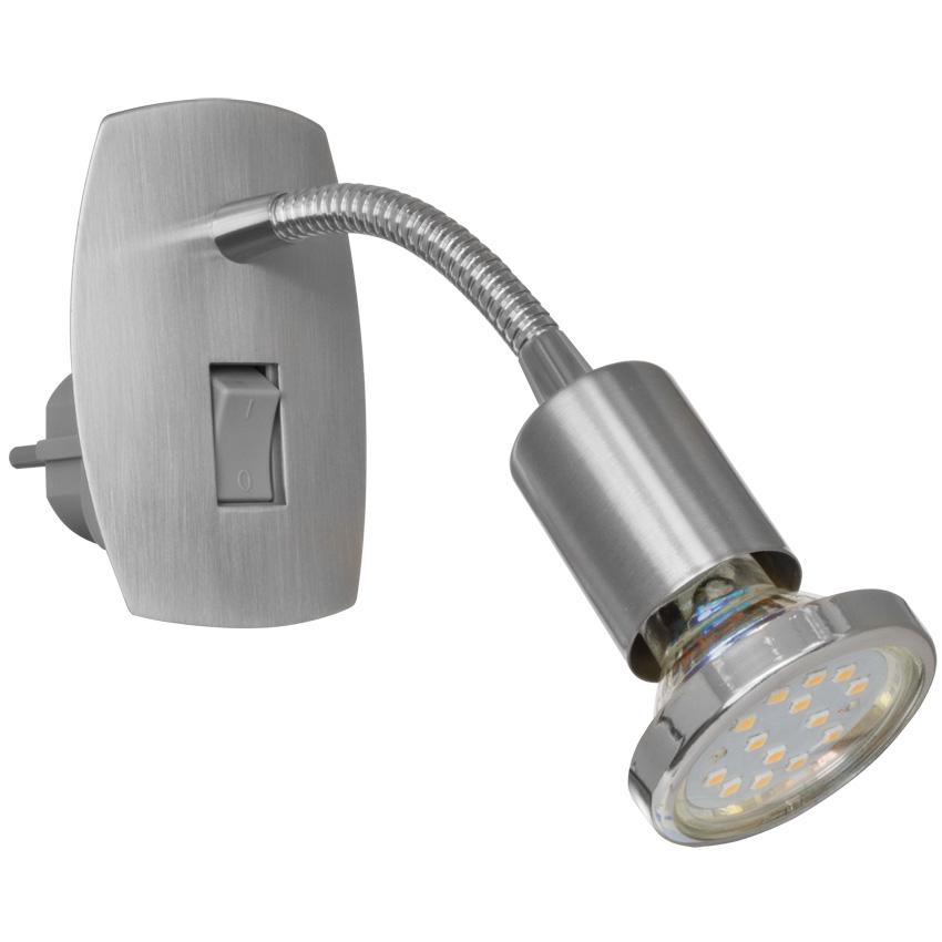 LED Steckerleuchte Mini 4 mit Flexarm nickel matt LED Steckerleuchte Mini 4 mit Flexarm nickel matt