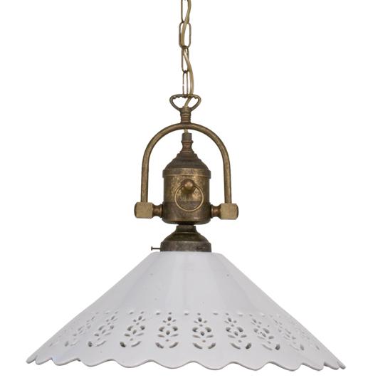 Pendelleuchte mit weißem Keramikschirm Pendelleuchte mit weißem Keramikschirm