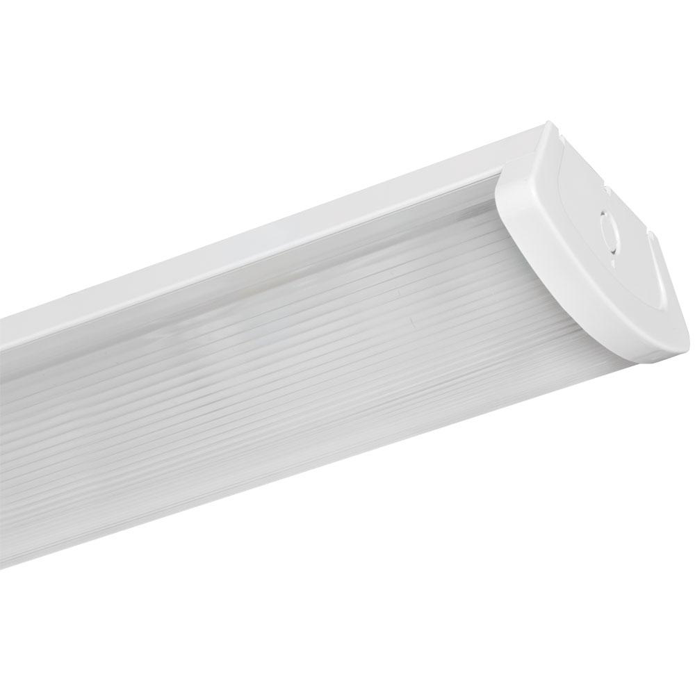 Wannenleuchte für LED-Röhren Abdeckung prismatisch IP20 Wannenleuchte für LED-Röhren Abdeckung prismatisch IP20