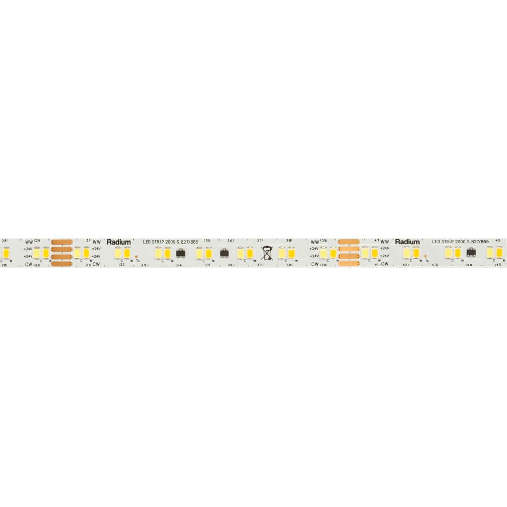 LED-Flexstreifen, Bi-Color STRIP 2000 S TW/TWW 2835-SMD-LEDs/24V/96W L 5 m, 700 LEDs~19,2W/m, ~2.000 lm/m LED-Flexstreifen, Bi-Color STRIP 2000 S TW/TWW 2835-SMD-LEDs/24V/96W L 5 m, 700 LEDs~19,2W/m, ~2.000 lm/m