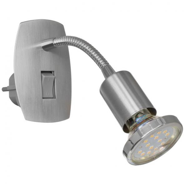 LED Steckerleuchte Mini 4 mit Flexarm nickel matt LED Steckerleuchte Mini 4 mit Flexarm nickel matt