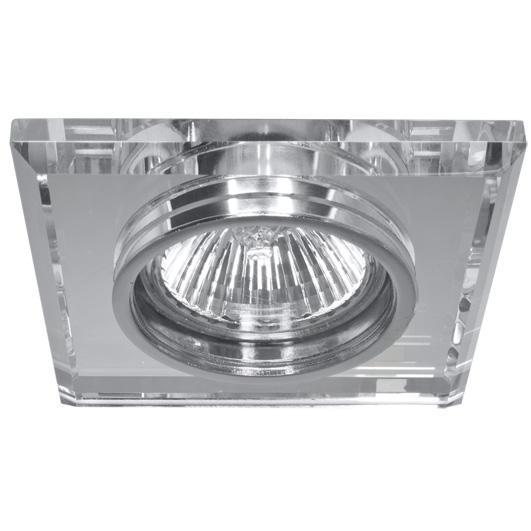 Einbaustrahler 1x GU5,3 12V 50W eckig Kristallglas verspiegelt Einbaustrahler 1x GU5,3 12V 50W eckig Kristallglas verspiegelt