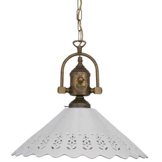 Pendelleuchte mit weißem Keramikschirm Pendelleuchte mit weißem Keramikschirm