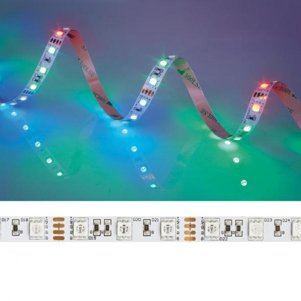 RGB-LED-Flexstreifen L 5 m 300 RGB-LEDs Breite 10 mm 400 lm RGB-LED-Flexstreifen L 5 m 300 RGB-LEDs Breite 10 mm 400 lm