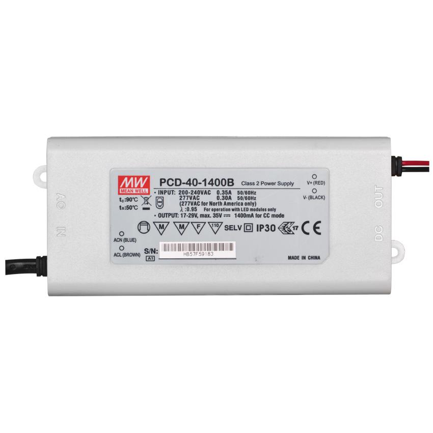 LED-Netzteil, 200-240V Konstantstrom 17-29V/1400mA, max. 40W LED-Netzteil, 200-240V Konstantstrom 17-29V/1400mA, max. 40W