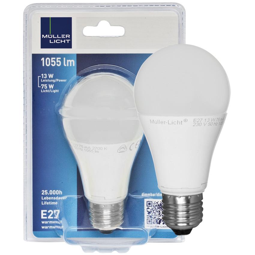 LED-Lampe 13,0W E27 1055lm matt dimmbar