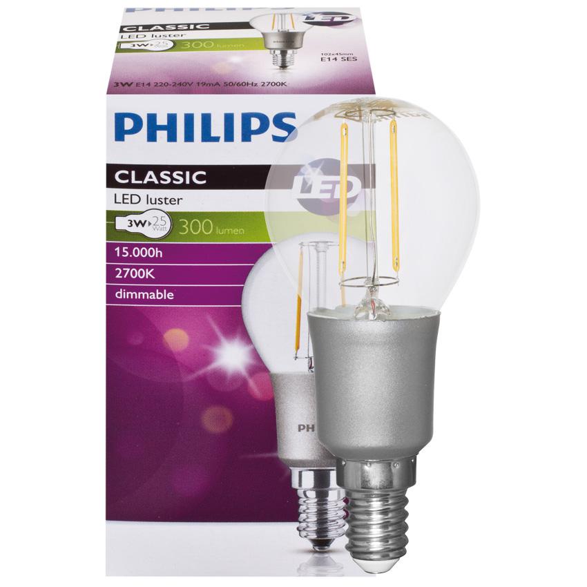 Filament-LED-Lampe, CLASSIC, Tropfen-Form, klar, E14/240V