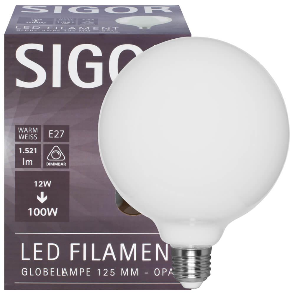 LED-Filament-Lampe Globe-Form opal E27 2700K L 178, Ø 125