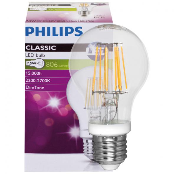 Filament-LED-Lampe, MASTER LEDBULB, DimTone, AGL-Form, klar, E27/240V Filament-LED-Lampe, MASTER LEDBULB, DimTone, AGL-Form, klar, E27/240V