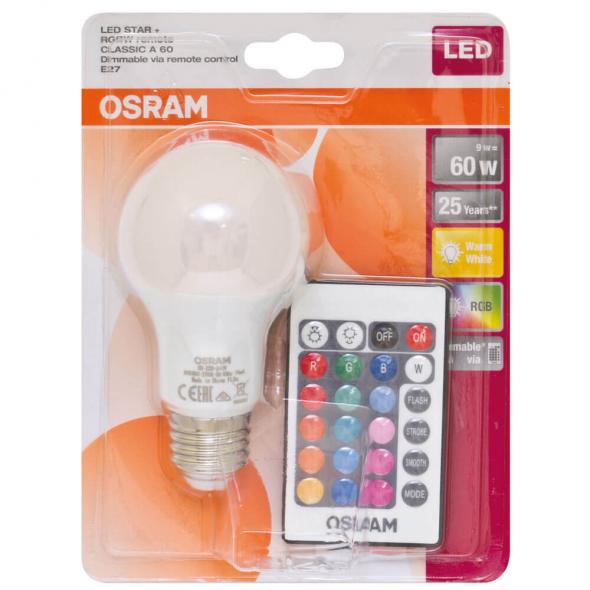 LED-Lampe PARATHOM CLASSIC A AGL-Form, matt E27/9W, 806 lm, RGBW mit Fernbedienung LED-Lampe PARATHOM CLASSIC A AGL-Form, matt E27/9W, 806 lm, RGBW mit Fernbedienung