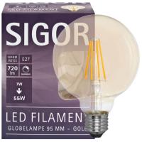 LED-Filament-Lampe Globe-Form goldfarben E27 2500K 720lm 7,0W