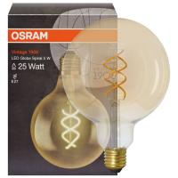 LED-Filament-Lampe VINTAGE 1906 Globe-Form, gold E27/5W (25W), 250 lm 2000K, Spiral-Filament
