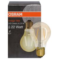 LED-Filament-Lampe VINTAGE 1906 AGL-Form, gold E27, 2500K