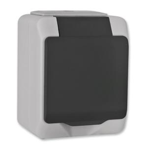 Steckdose 1-fach IP44 grau anthrazit Steckdose 1-fach IP44 grau anthrazit