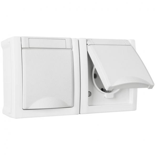 AP/FR Steckdose 2-fach waagerecht IP54 weiß AP/FR Steckdose 2-fach waagerecht IP54 weiß