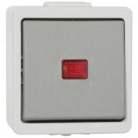 AP/FR Kontroll-Wechsel-Schalter Glimmlampe IP44 grau