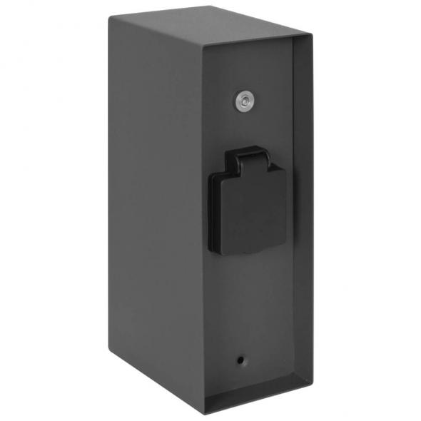 Steckdosensäule 2 Steckdosen + 1 Steckdose mit Dämmerungsschalter anthrazit Steckdosensäule 2 Steckdosen + 1 Steckdose mit Dämmerungsschalter anthrazit