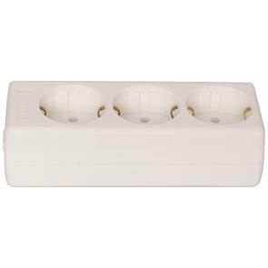 Tischsteckdose 3-fach ohne Zuleitung weiß