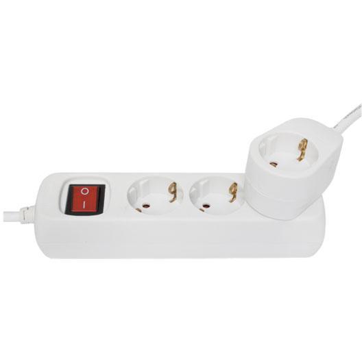 Tischsteckdose 3-fach mit Schalter und Steckdosenadapter weiß 1,5m Tischsteckdose 3-fach mit Schalter und Steckdosenadapter weiß 1,5m