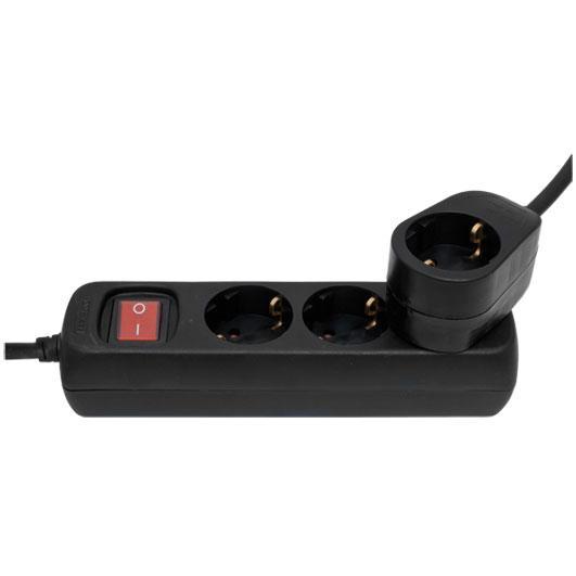 Tischsteckdose 3-fach mit Schalter und Steckdosenadapter schwarz 1,5m Tischsteckdose 3-fach mit Schalter und Steckdosenadapter schwarz 1,5m