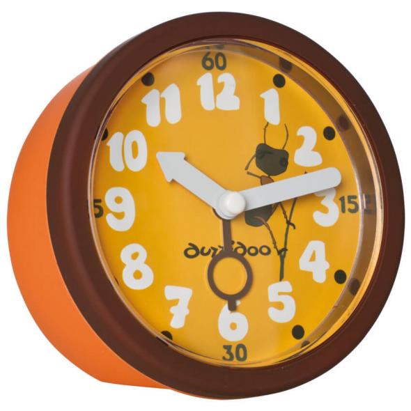 Kinder-Wecker mit Quarzuhrwerk DUZZIDOO D=90 ockergelb/braun/orange
